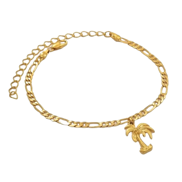 Women Gold Plated Anklet Jewelry Fashion Foot Chain Accessories-21 cm
