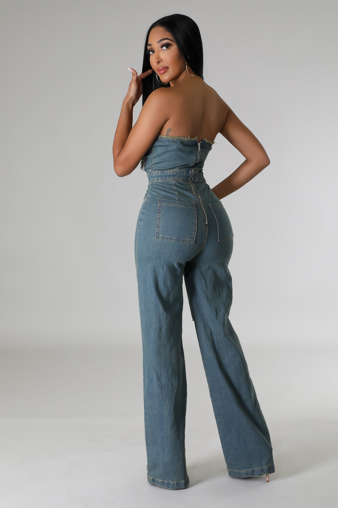 Set the Scene Denim Jumpsuit