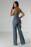 Set the Scene Denim Jumpsuit