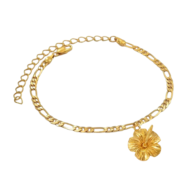 Women Gold Plated Anklet Jewelry Fashion Foot Chain Accessories-21 cm