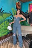 Set the Scene Denim Jumpsuit
