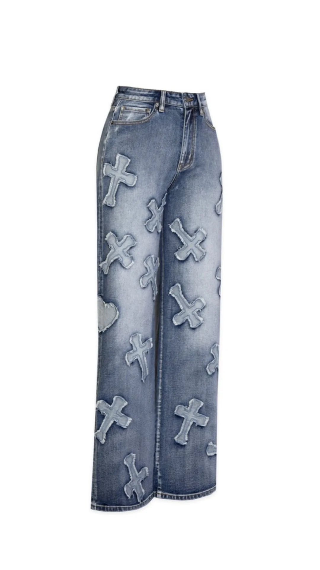Blessed & Highly Favored Chic Crossed Denim Pants