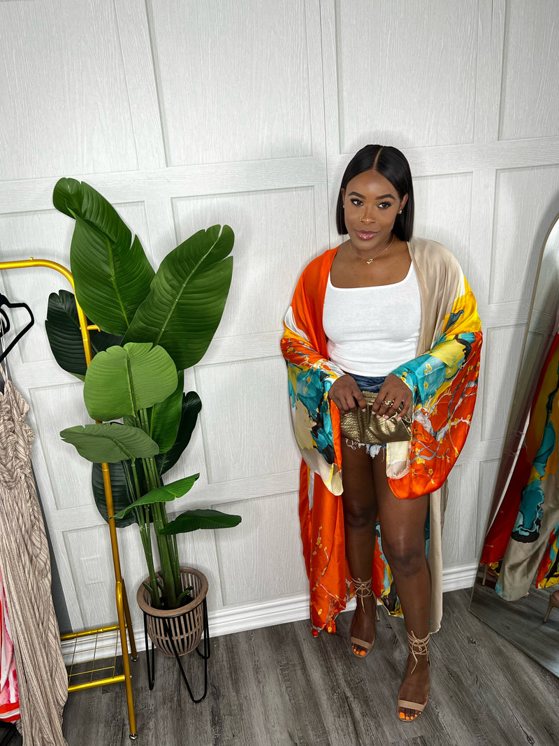 Bali Sunset Kimono-Orange