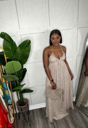 Caelynn Maxi Dress-Taupe