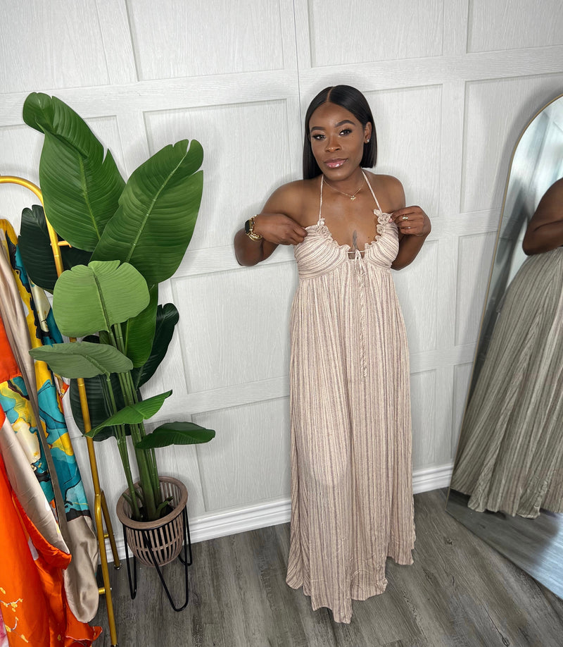 Caelynn Maxi Dress-Taupe