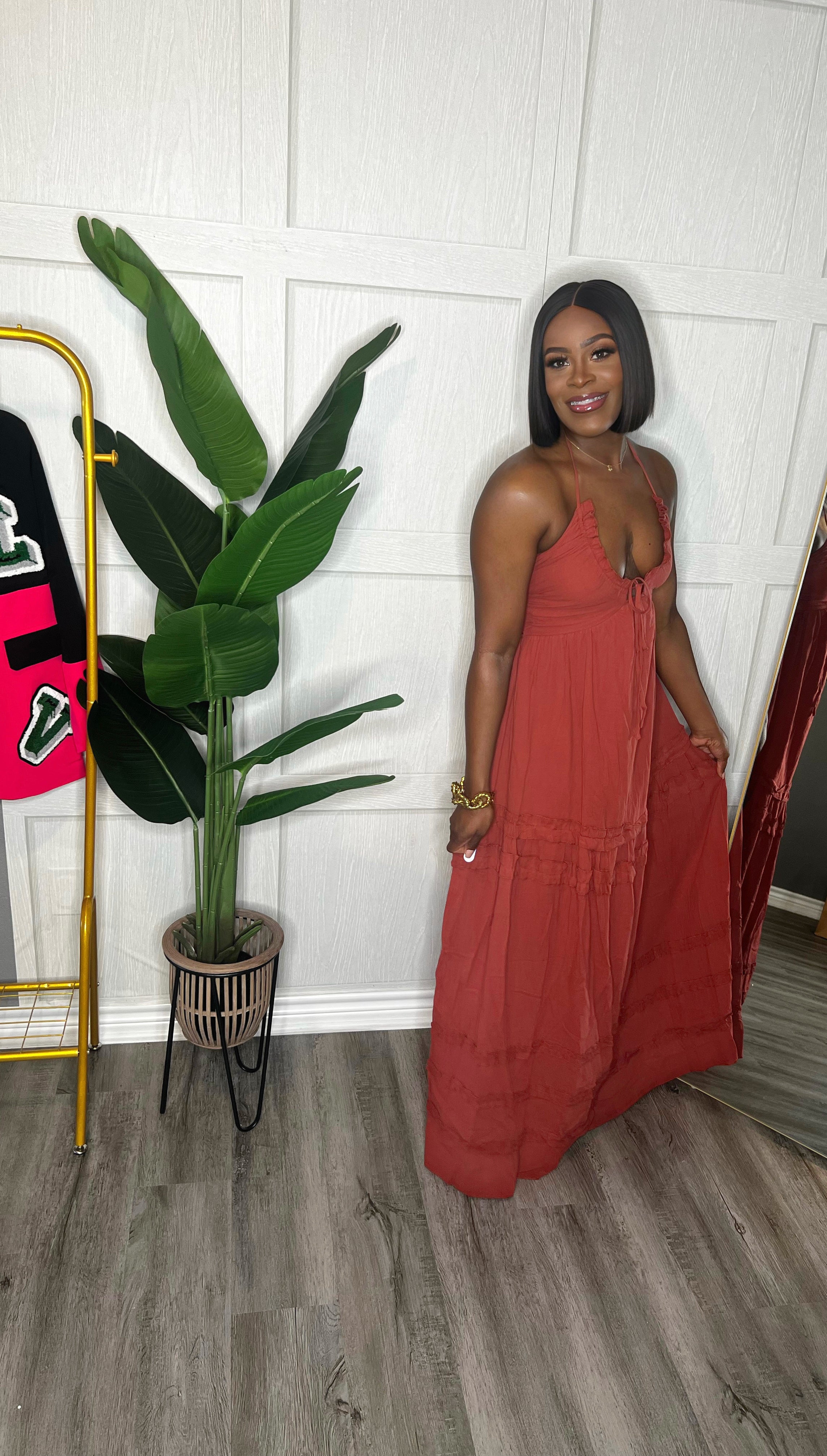 Caelynn Maxi Dress-Rust