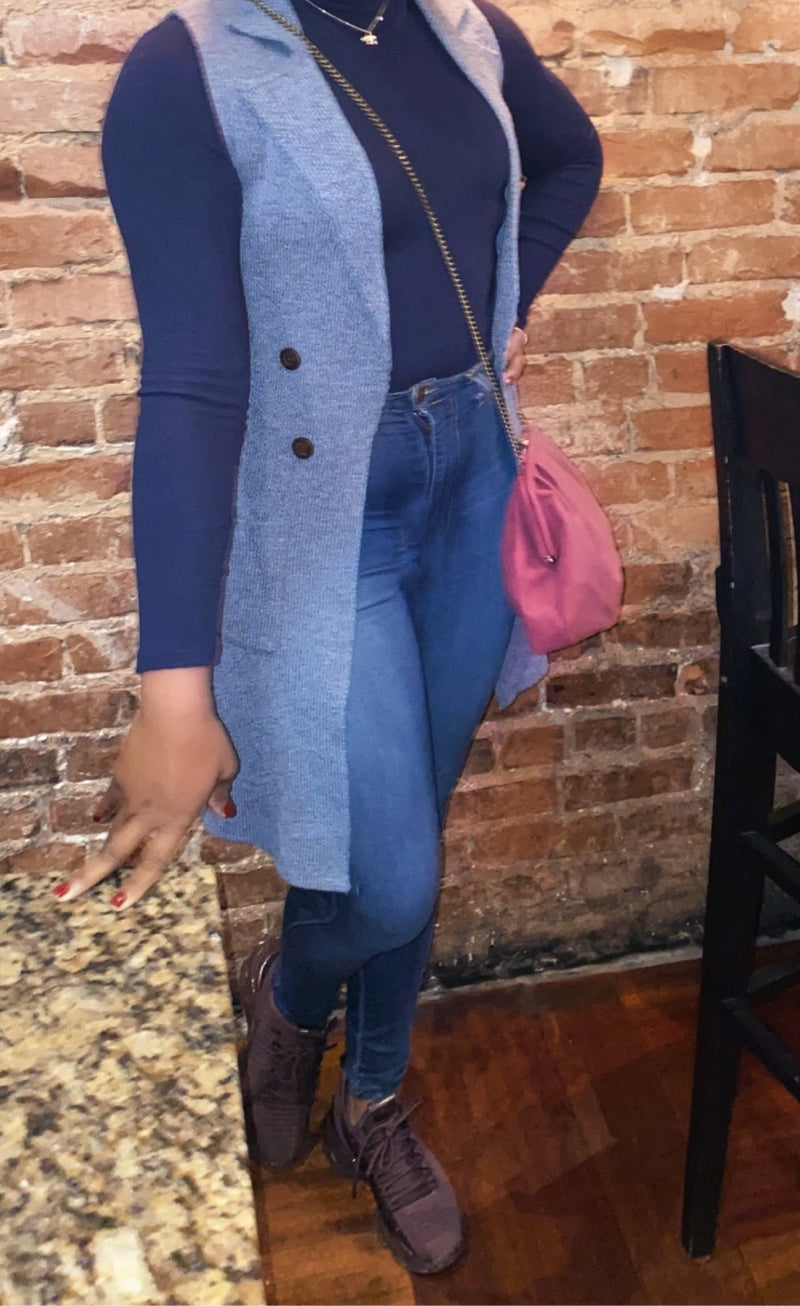 Always On Time Vest-Steel Blue