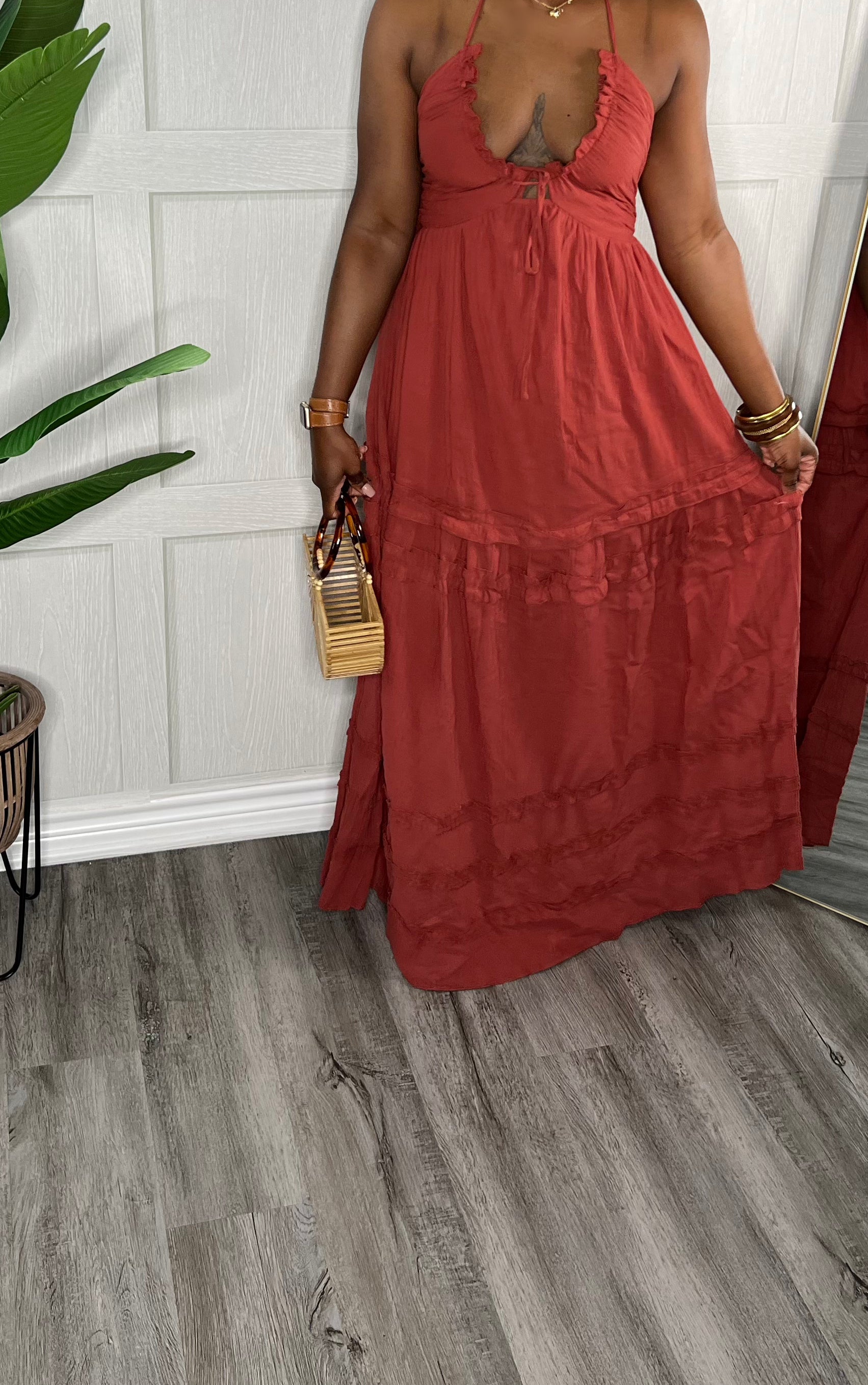 Caelynn Maxi Dress-Rust