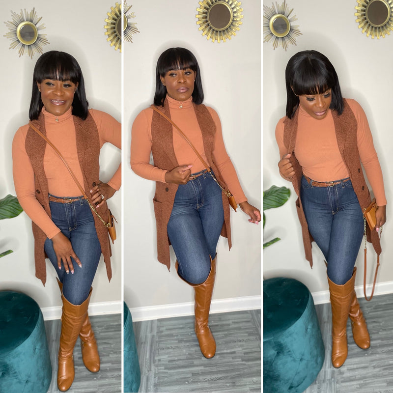 Always On Time Vest-Rust