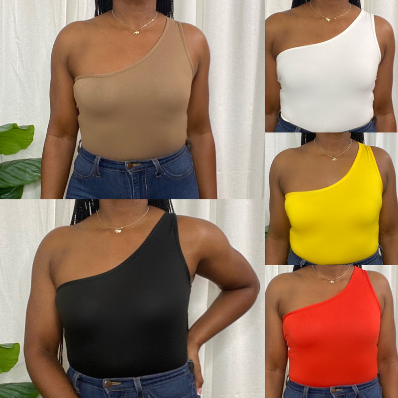 One Shoulder Basic Bodysuit