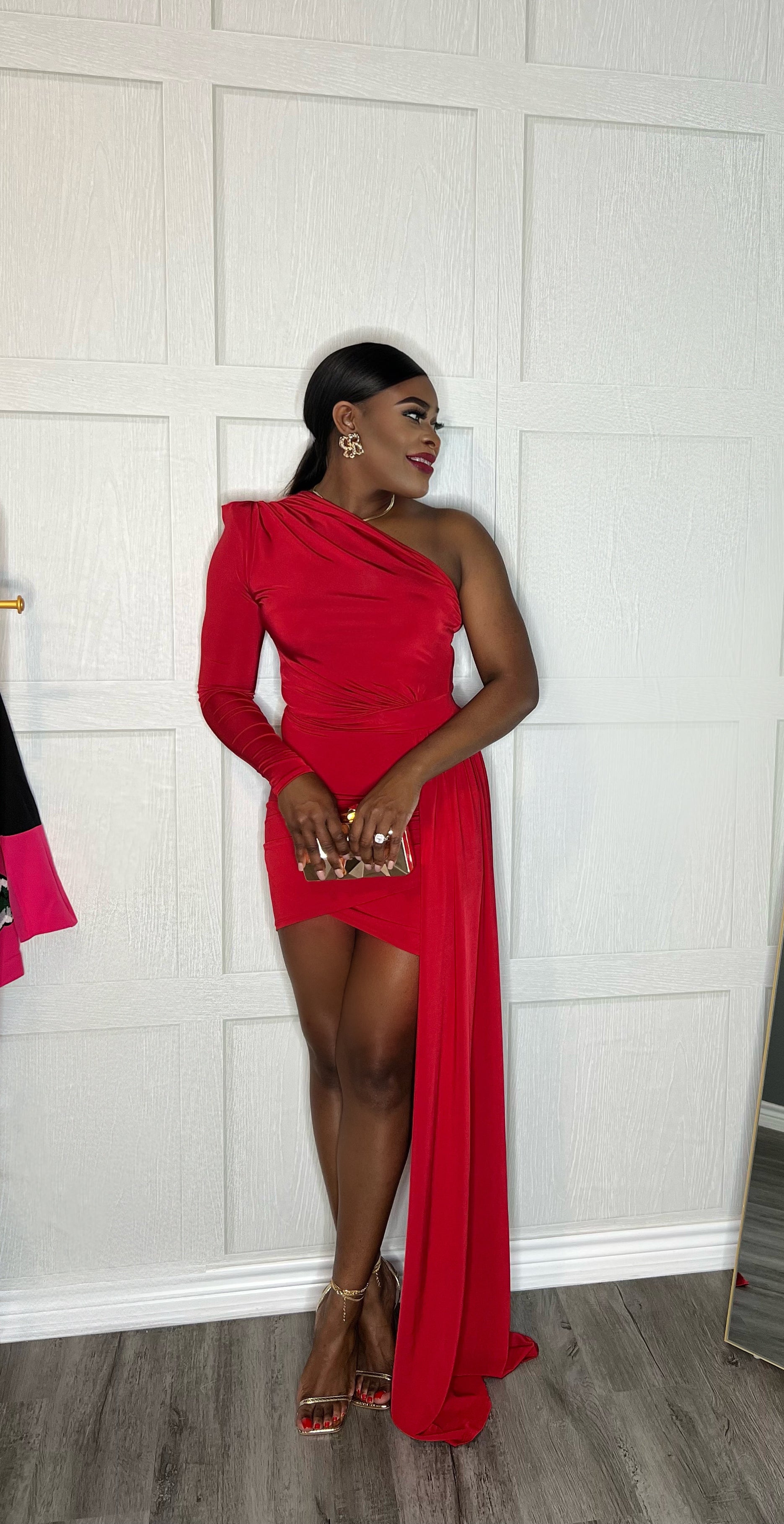 In His Thoughts Dress-Red