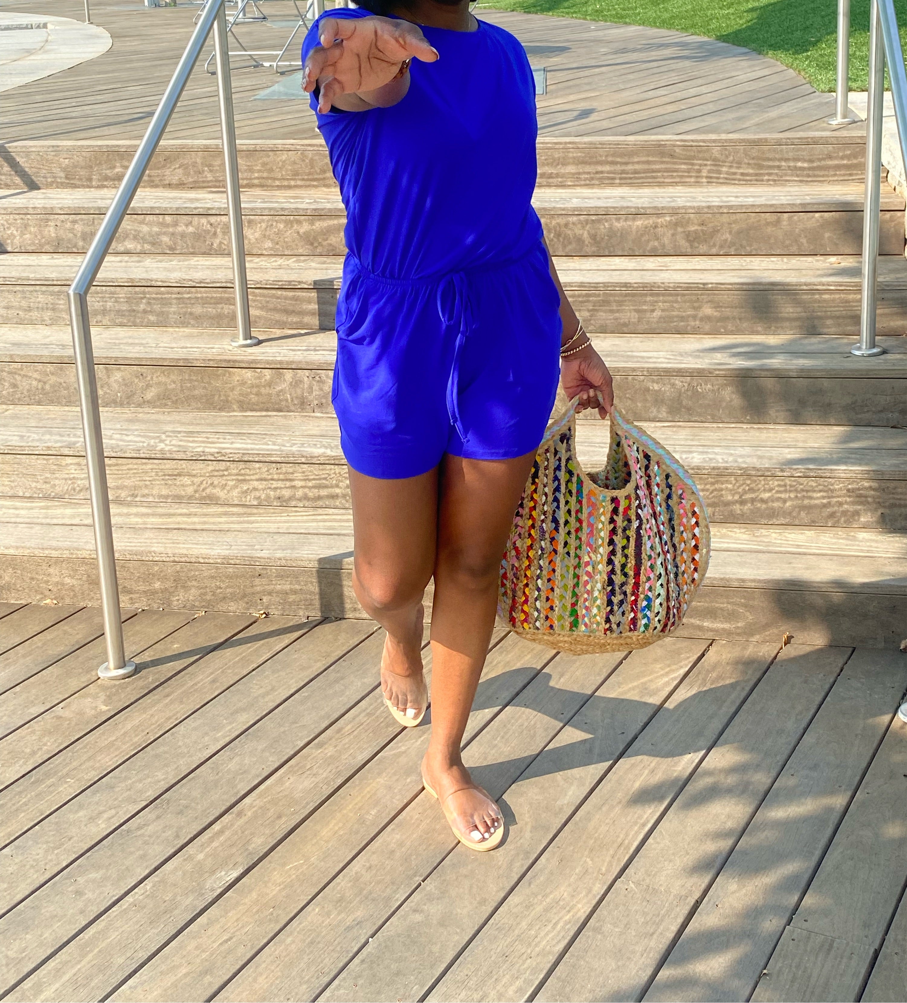 All That Romper-Royal Blue