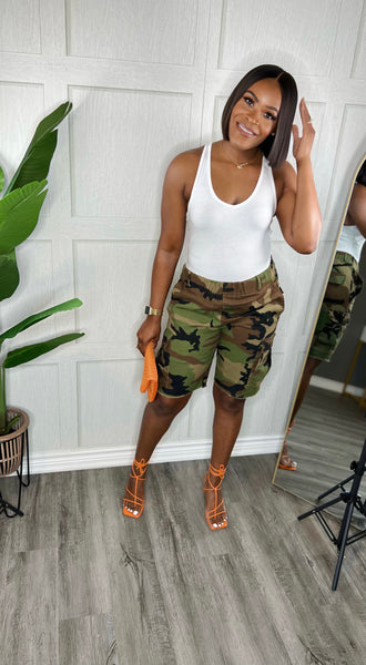Camo cargo 2025 shorts womens