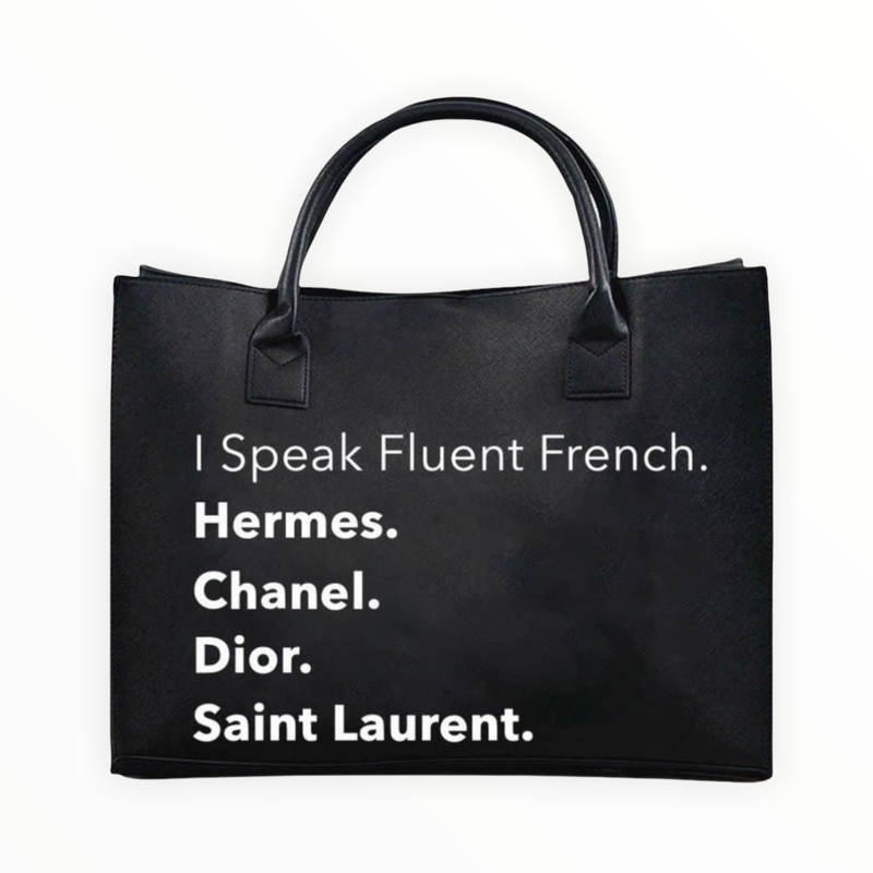 I Speak Foreign Tote-Black