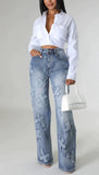 Blessed & Highly Favored Chic Crossed Denim Pants