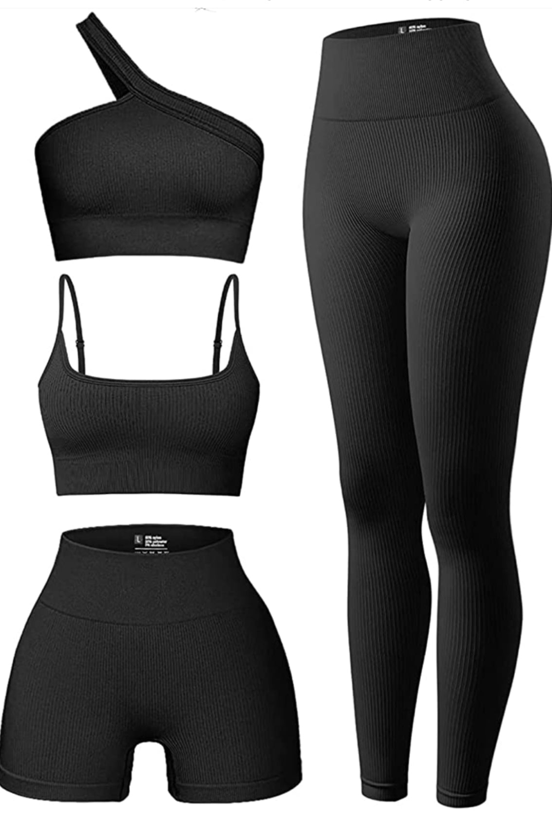 Alana Active Wear  4PC Set(Black)