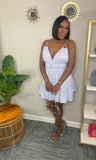 Spring Blue Striped Mini Dress